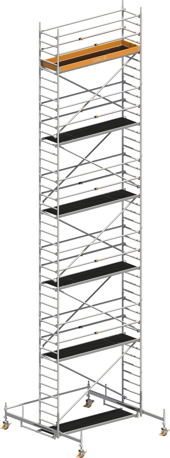 Layher Rollgerüst Uni Standard P2 mit Uni Telegeländer 12,38m AH