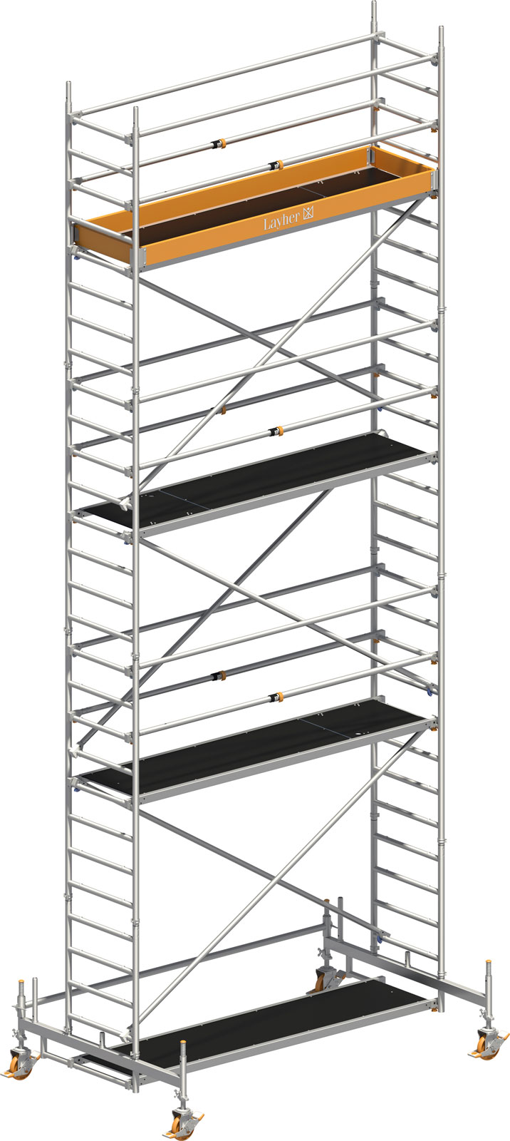 Layher Rollgerüst Uni Standard P2 mit Uni Telegeländer 8,35m AH