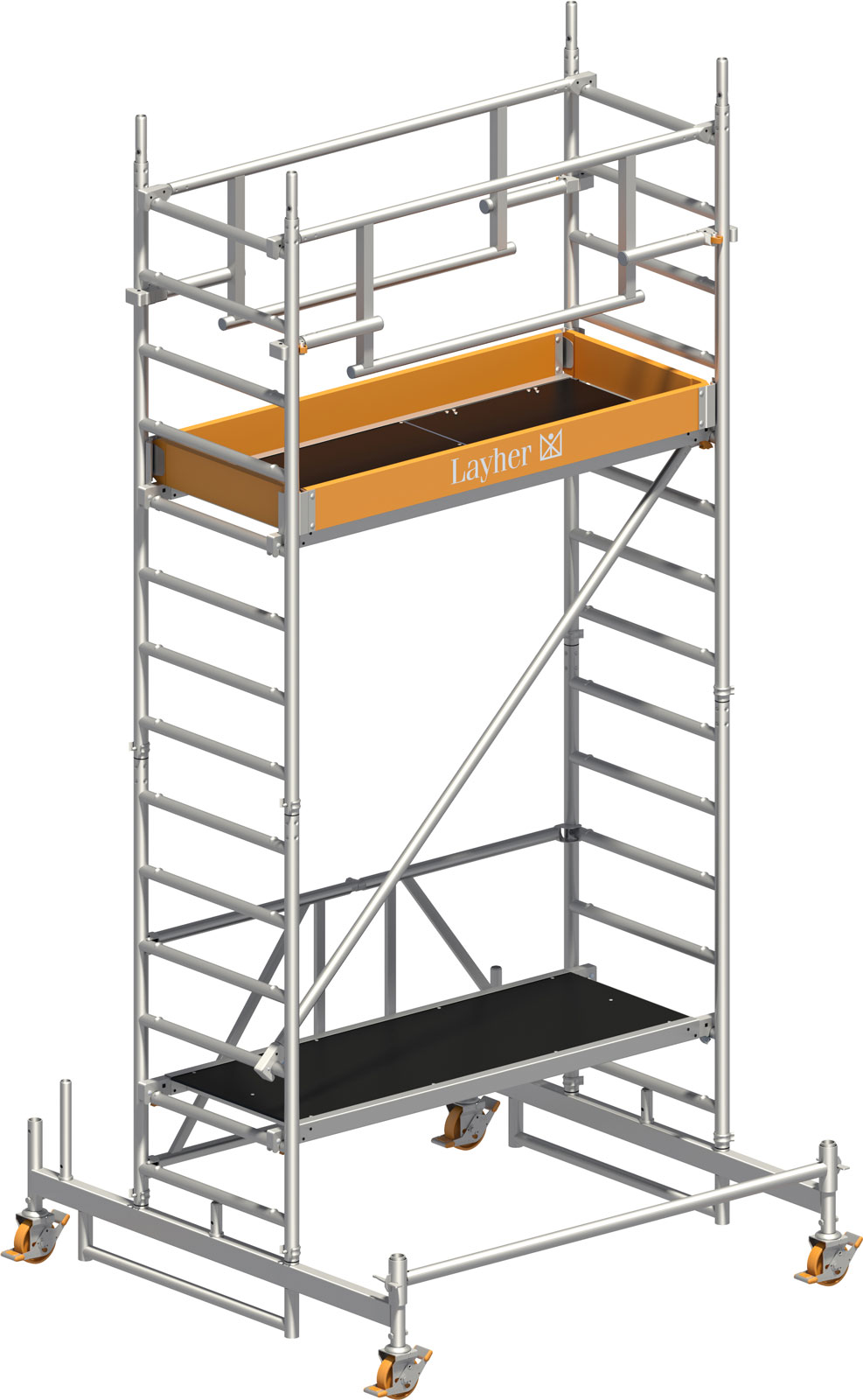 Layher Rollgerüst ZIFA P2 Safety Plus mit Doppelgeländer 4,76 AH