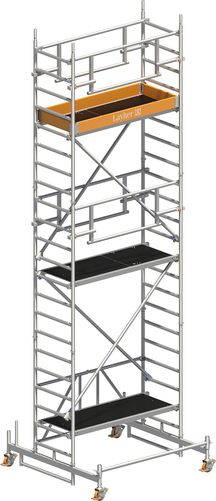 Layher Rollgerüst ZIFA P2 Safety Plus mit Doppelgeländer 6,76 AH