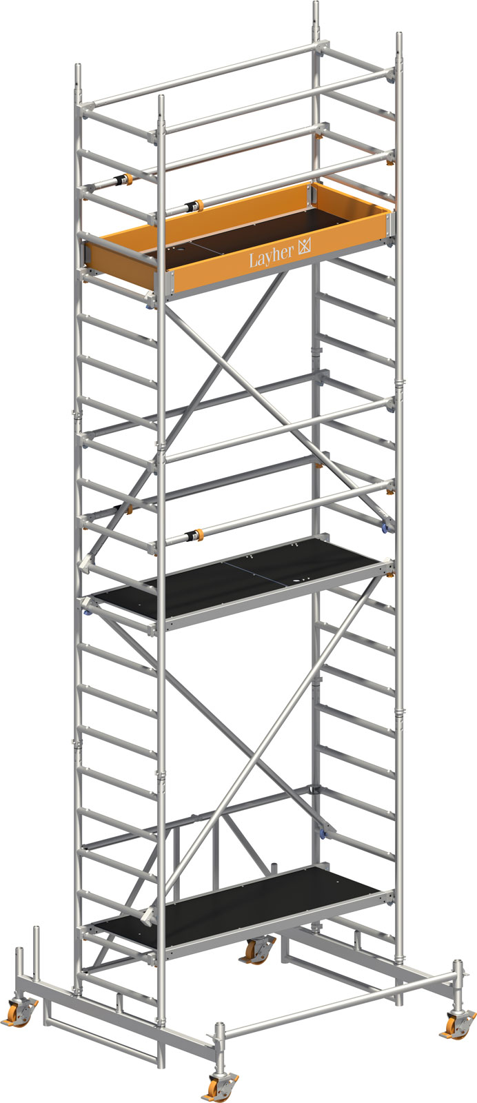 Layher Rollgerüst Zifa P2 mit Uni Telegeländer 6,76m AH