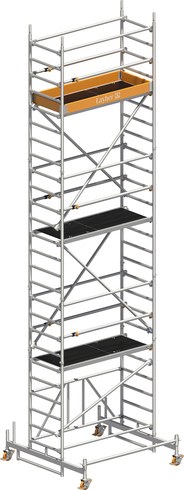 Layher Rollgerüst Zifa P2 mit Uni Telegeländer 7,76m AH