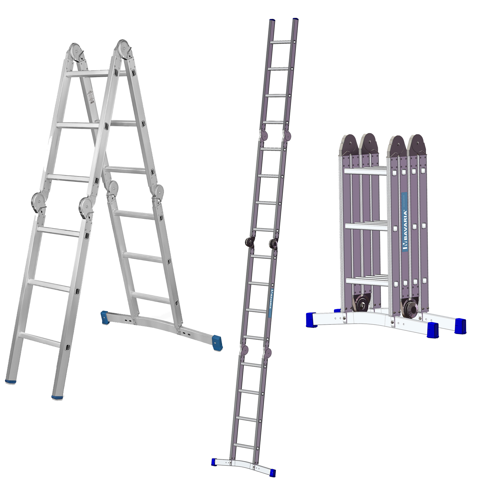Mauderer Bavaria Sechsgelenkleiter mit Rastgelenk und gebogener Traverse 981-6 Kofferraumleiter