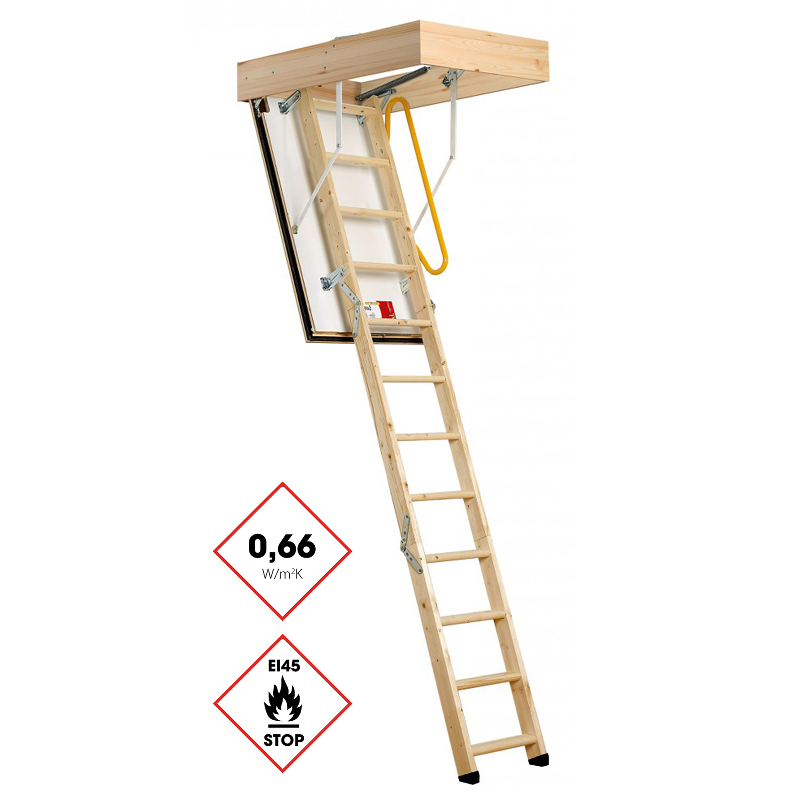 Minka Bodentreppe Eurofire Protect brandhemmend aus Fichte mit U-Wert 0,67 W/m2K bis 275cm Raumhöhe 114x55cm Deckenöffnung