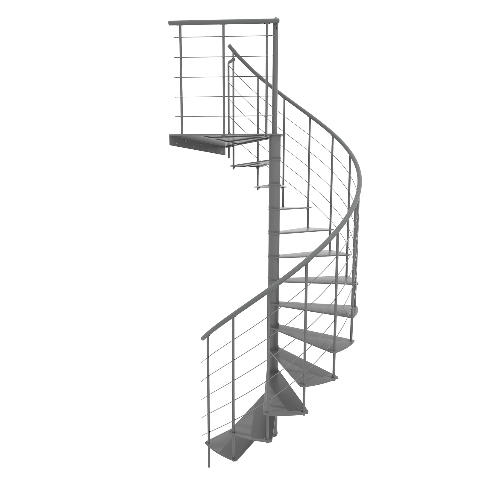 Minka Spindeltreppe Milano 42 - 300,3cm Geschosshöhe Grau 120cm Durchmesser