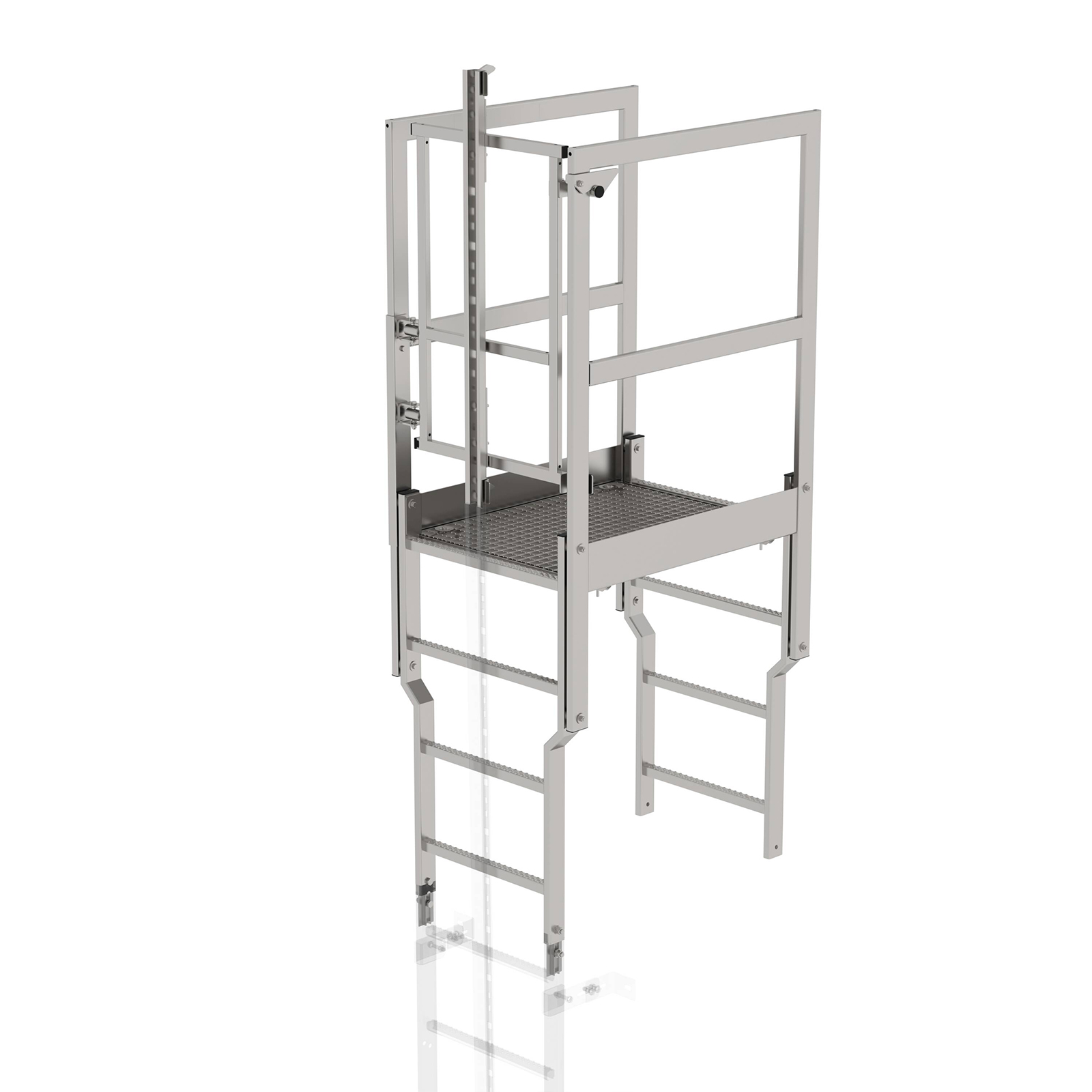 MUNK Attika-Überstieg mit Sicherungstüre und Steigschutzschiene Edelstahl VA