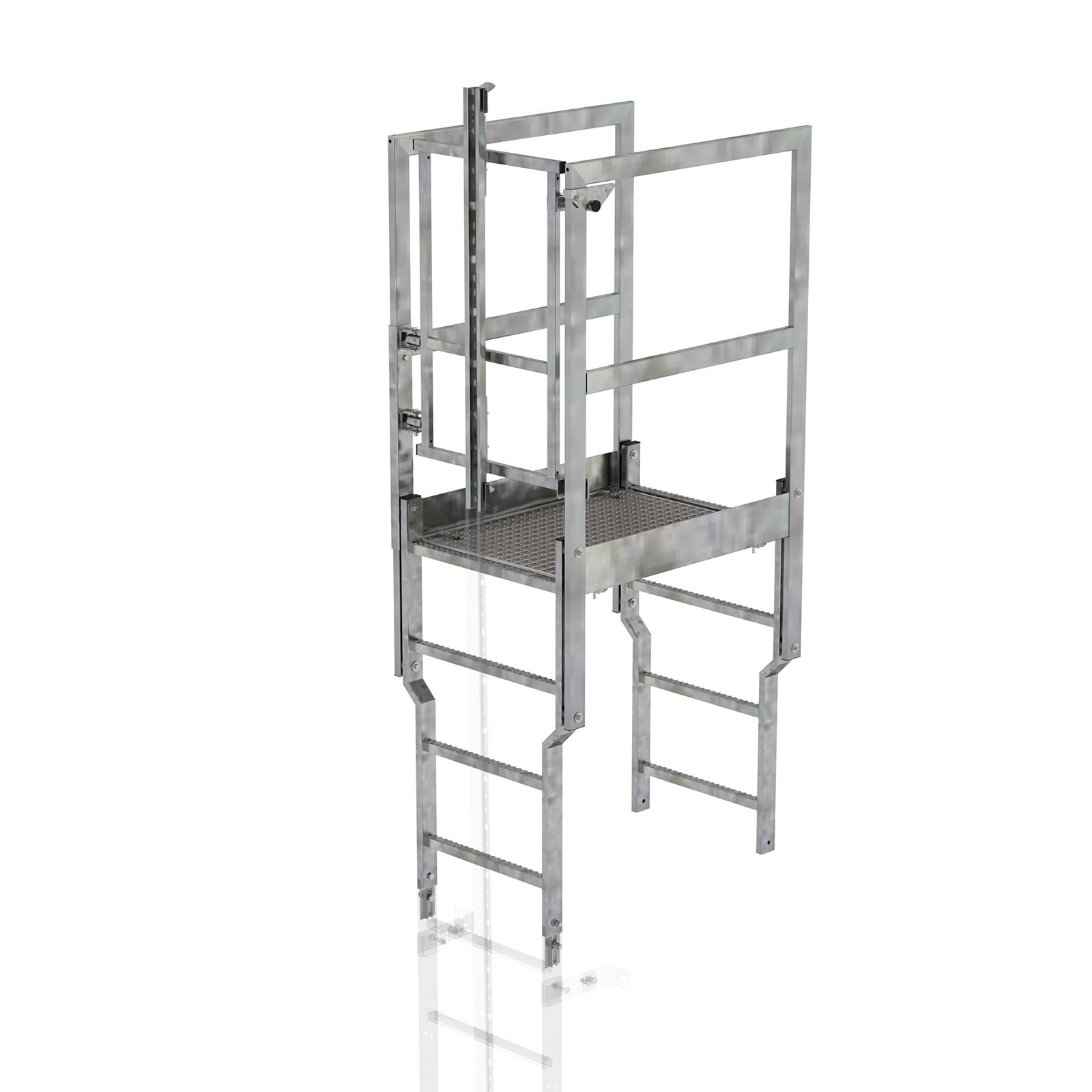 MUNK Attika-Überstieg mit Sicherungstüre und Steigschutzschiene Stahl verzinkt