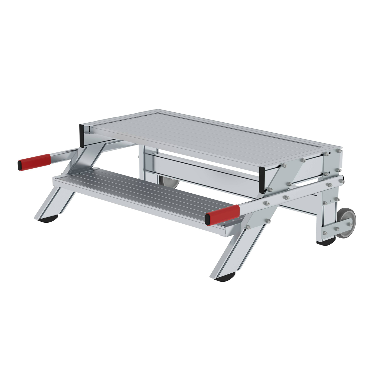 MUNK Arbeitspodest fahrbar Aluminium geriffelt 1000mm Stufenbreite 2 Stufen