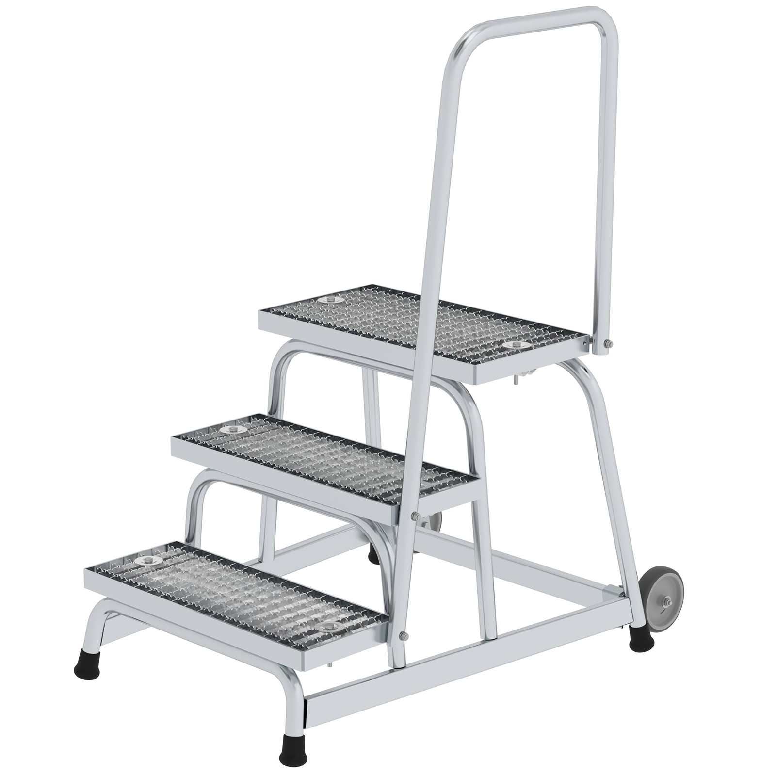 MUNK Arbeitspodest fahrbar mit Stahl-Gitterrost mit Handlauf 3 Stufen