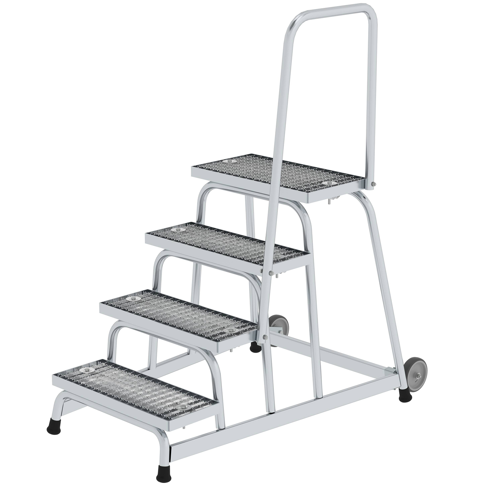 MUNK Arbeitspodest fahrbar mit Stahl-Gitterrost mit Handlauf 4 Stufen