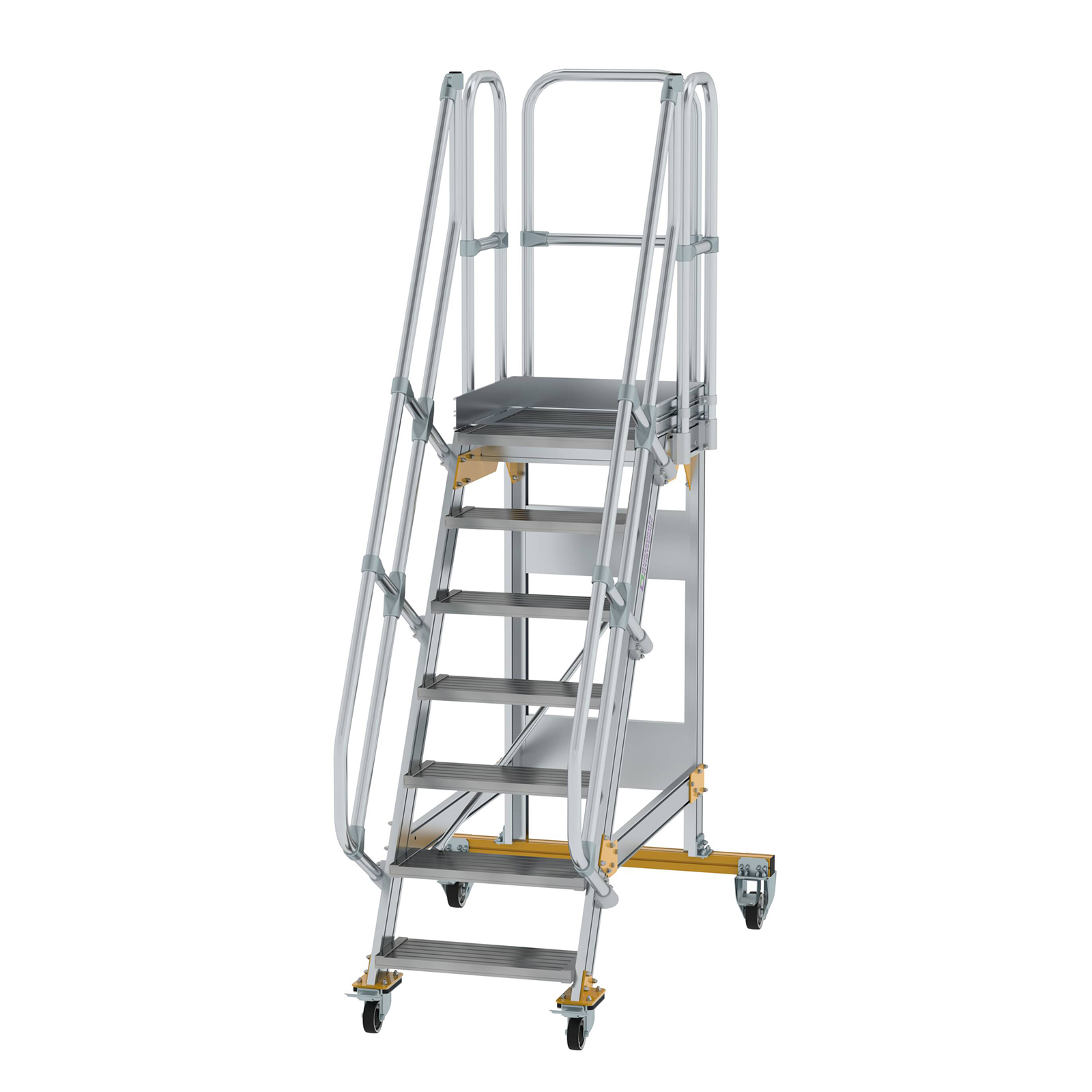 MUNK Plattformtreppe fahrbar 60° Stufenbreite 600mm 7 Stufen