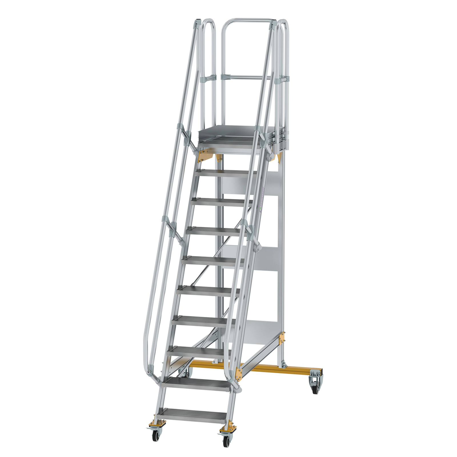 MUNK Plattformtreppe fahrbar 60° Stufenbreite 600mm 10 Stufen