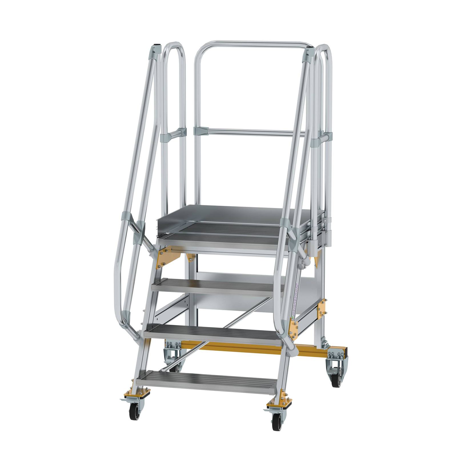 MUNK Plattformtreppe fahrbar 60° Stufenbreite 800mm 4 Stufen