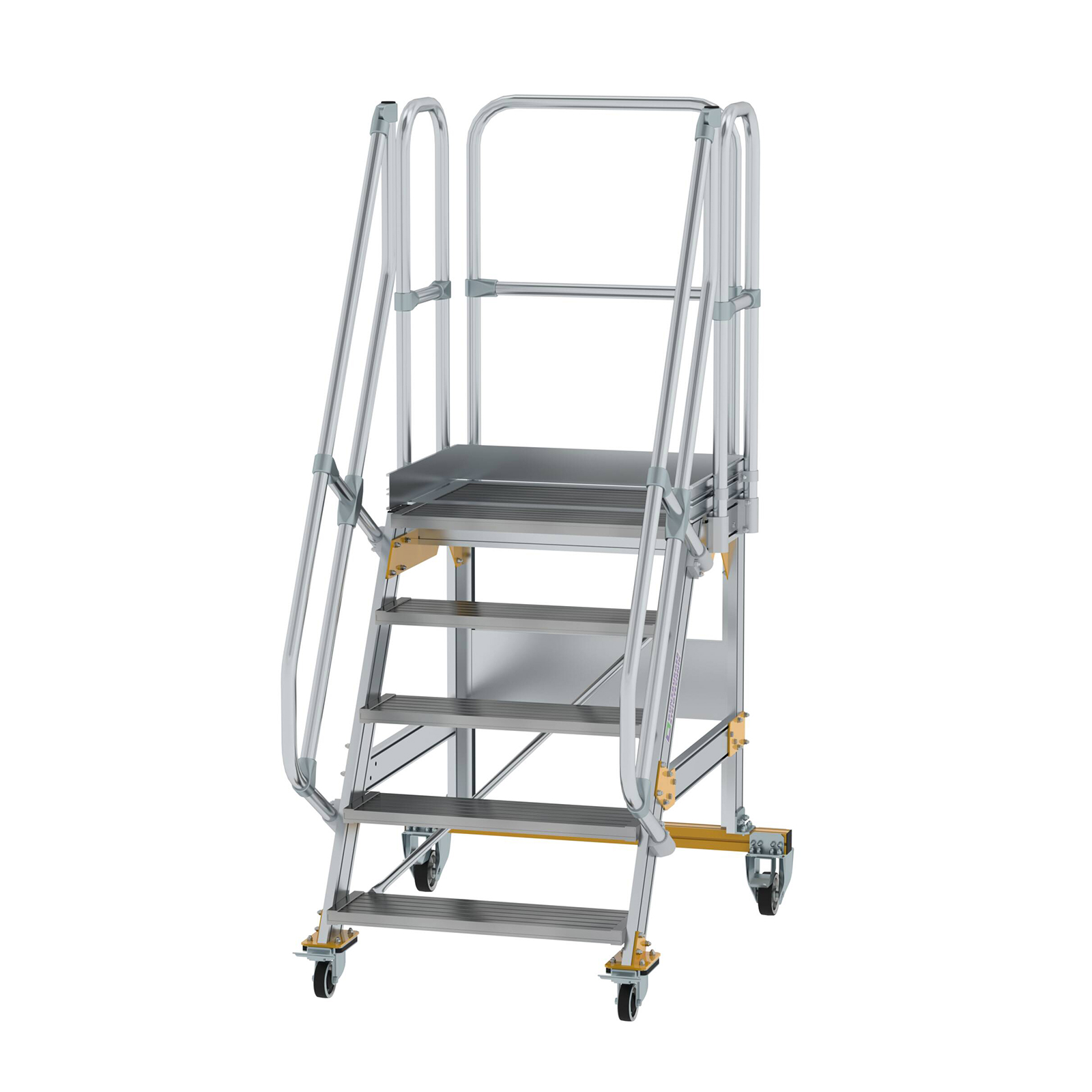 MUNK Plattformtreppe fahrbar 60° Stufenbreite 800mm 5 Stufen