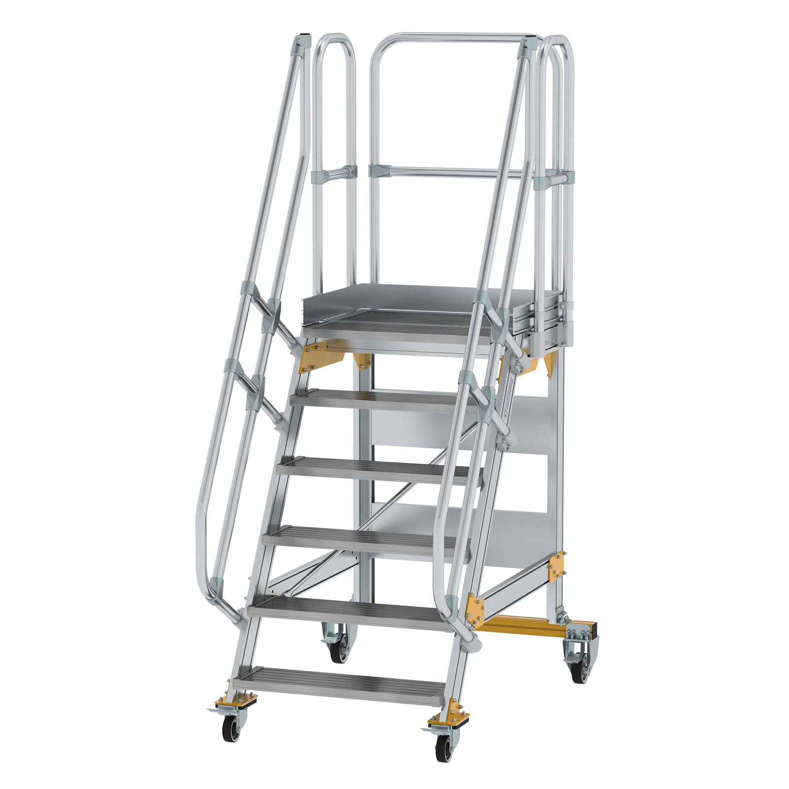 MUNK Plattformtreppe fahrbar 60° Stufenbreite 800mm 6 Stufen