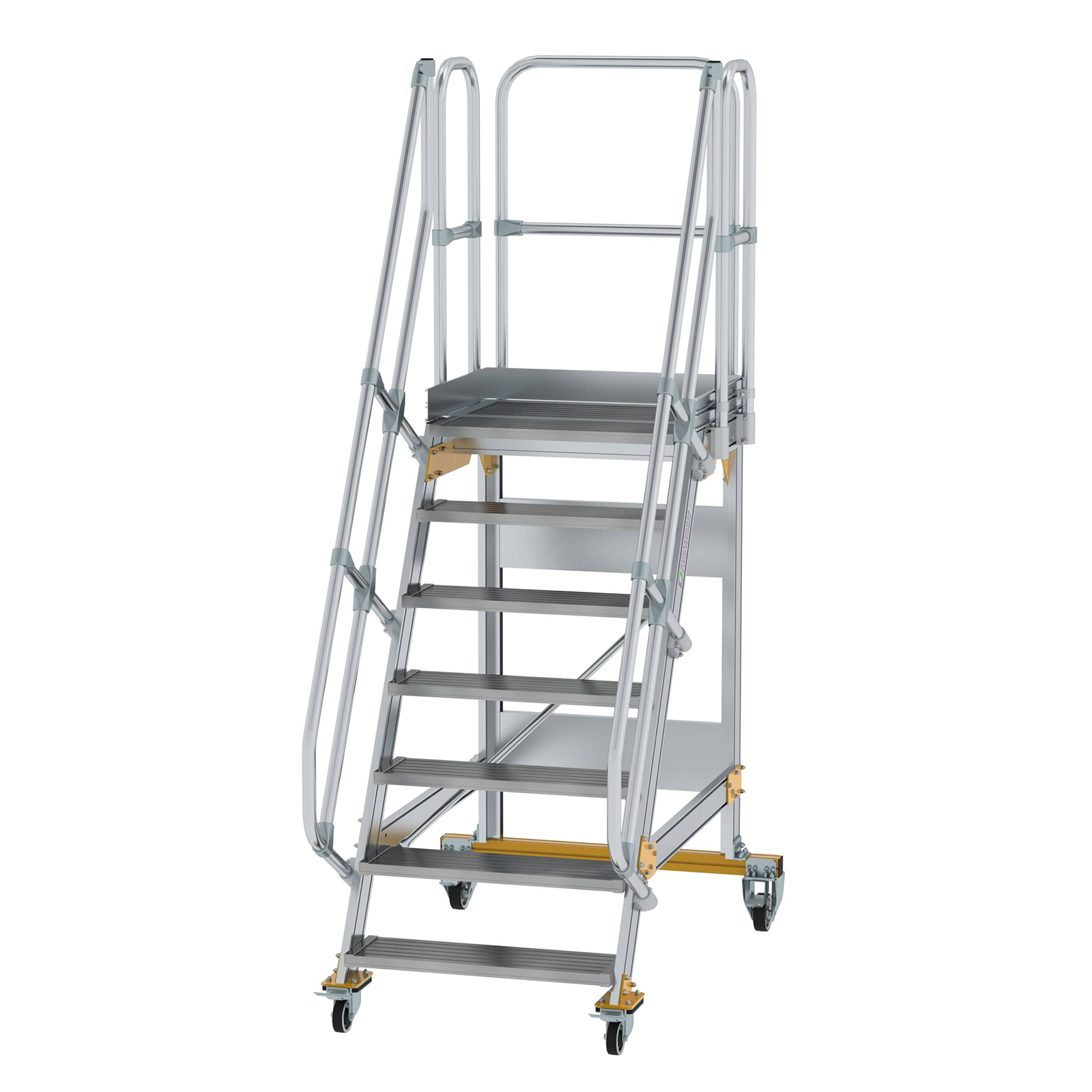 MUNK Plattformtreppe fahrbar 60° Stufenbreite 800mm 7 Stufen