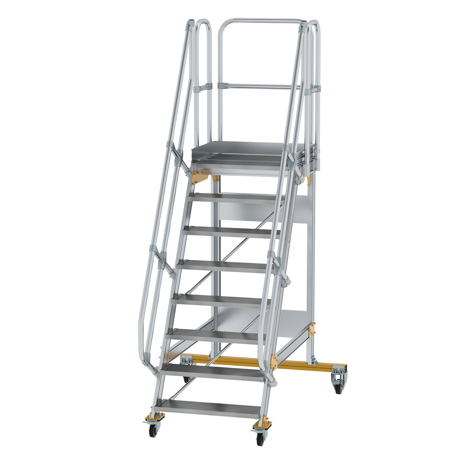 MUNK Plattformtreppe fahrbar 60° Stufenbreite 800mm 8 Stufen