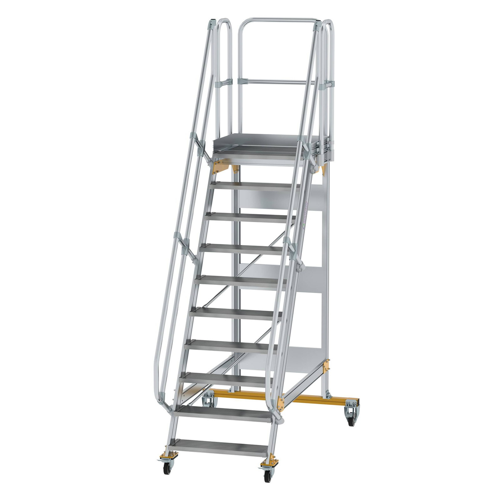 MUNK Plattformtreppe fahrbar 60° Stufenbreite 800mm 10 Stufen