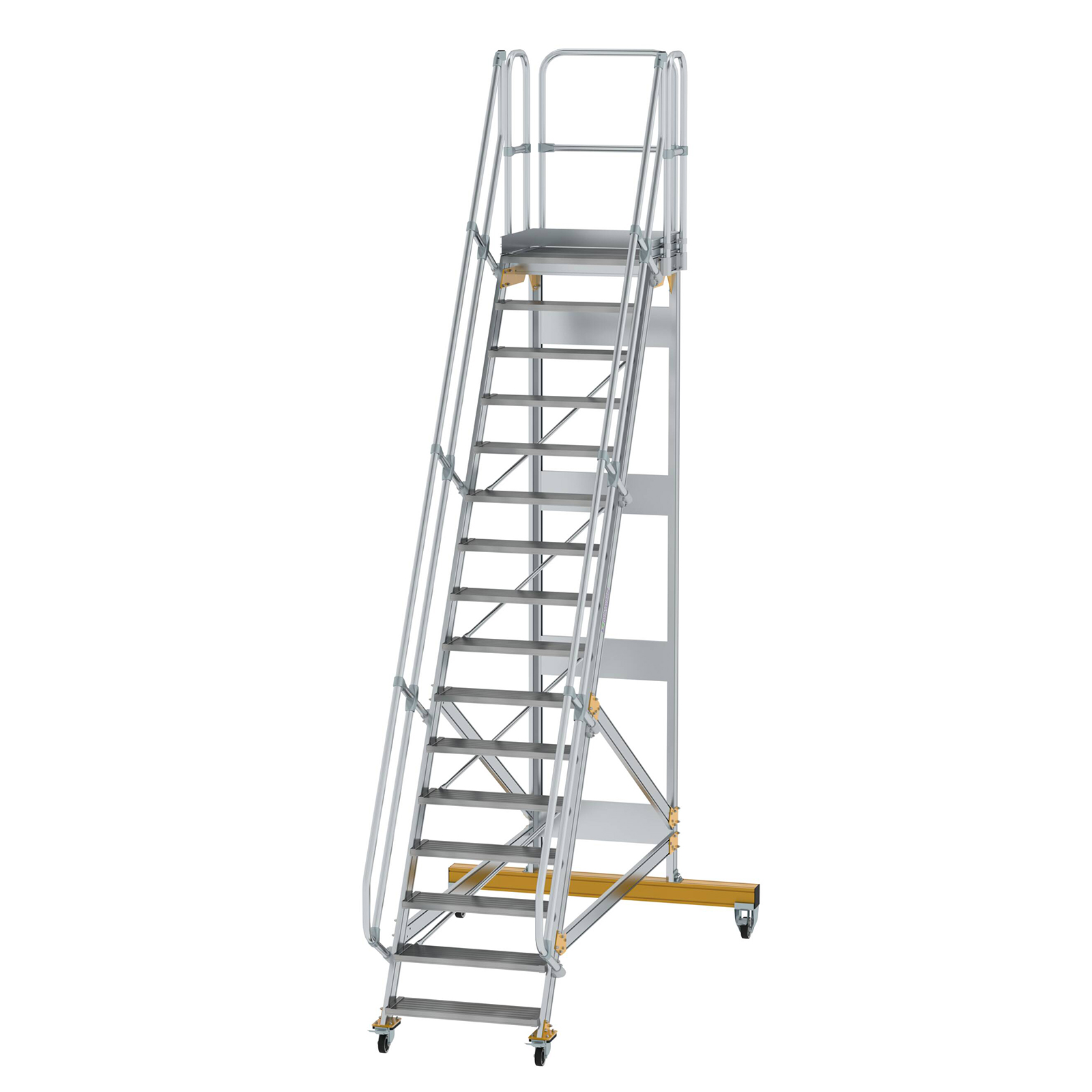 MUNK Plattformtreppe fahrbar 60° Stufenbreite 800mm 16 Stufen