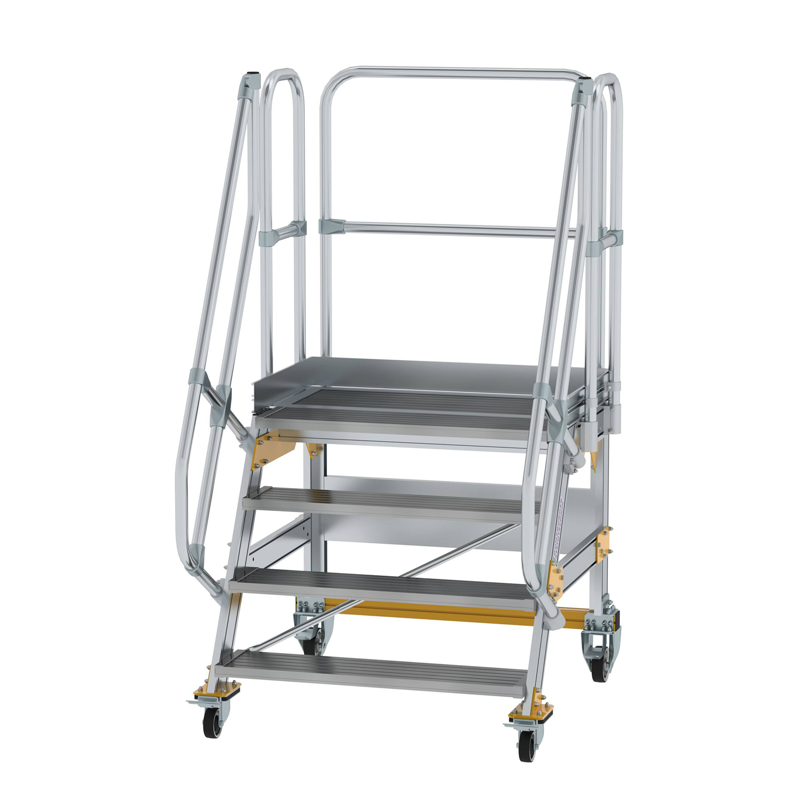 MUNK Plattformtreppe fahrbar 60° Stufenbreite 1000mm 4 Stufen