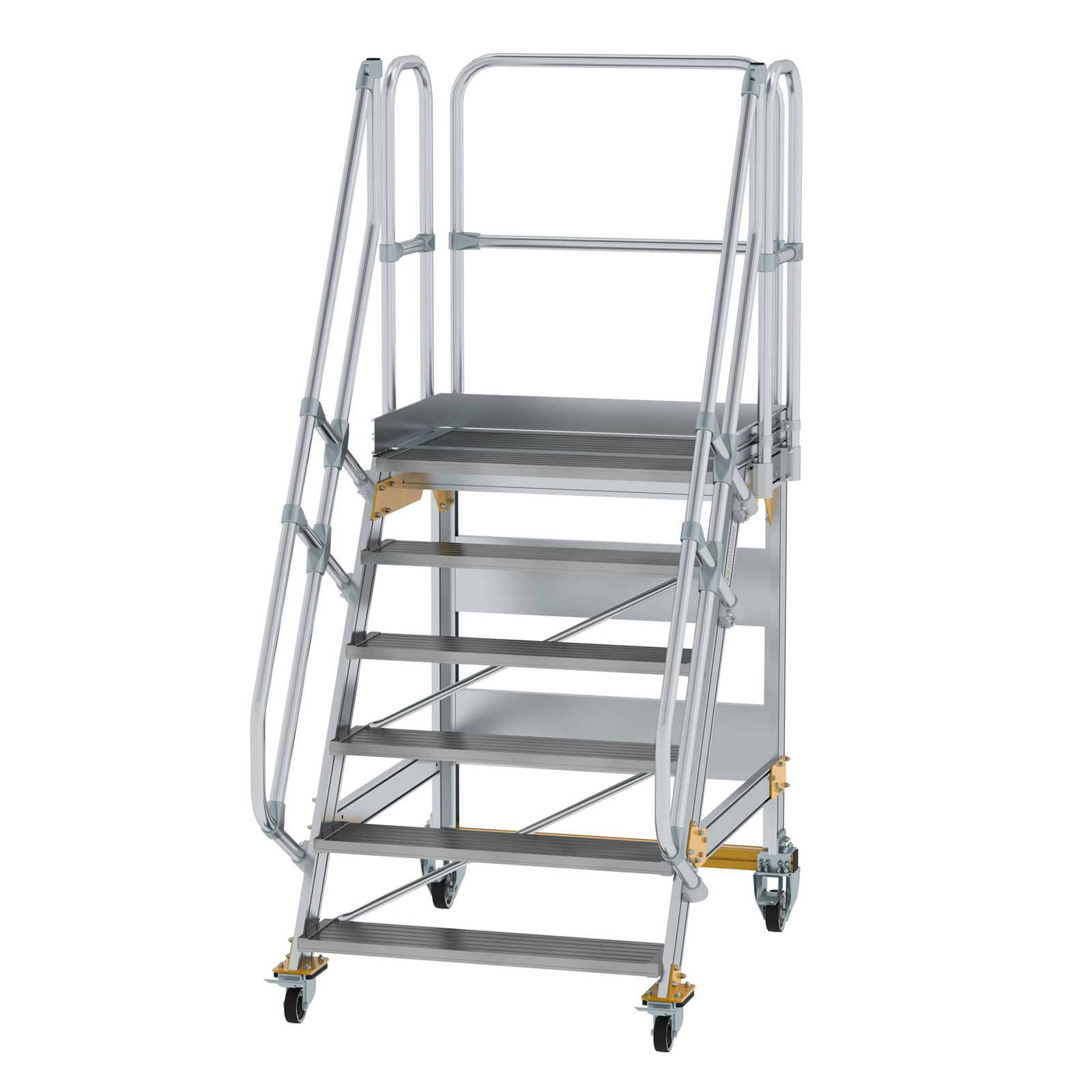 MUNK Plattformtreppe fahrbar 60° Stufenbreite 1000mm 6 Stufen