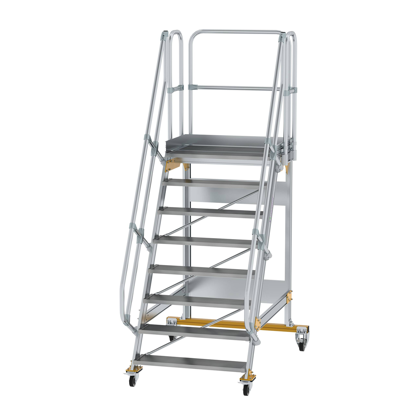 MUNK Plattformtreppe fahrbar 60° Stufenbreite 1000mm 8 Stufen