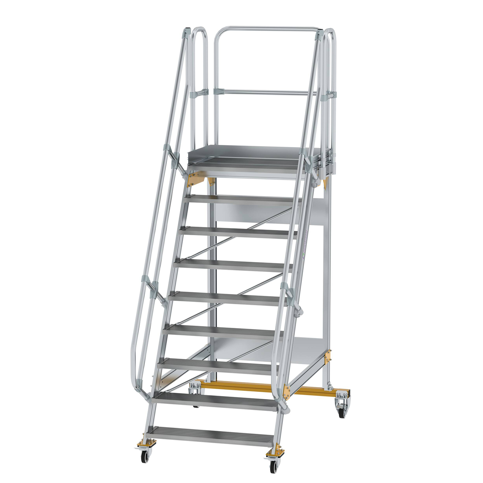 MUNK Plattformtreppe fahrbar 60° Stufenbreite 1000mm 9 Stufen