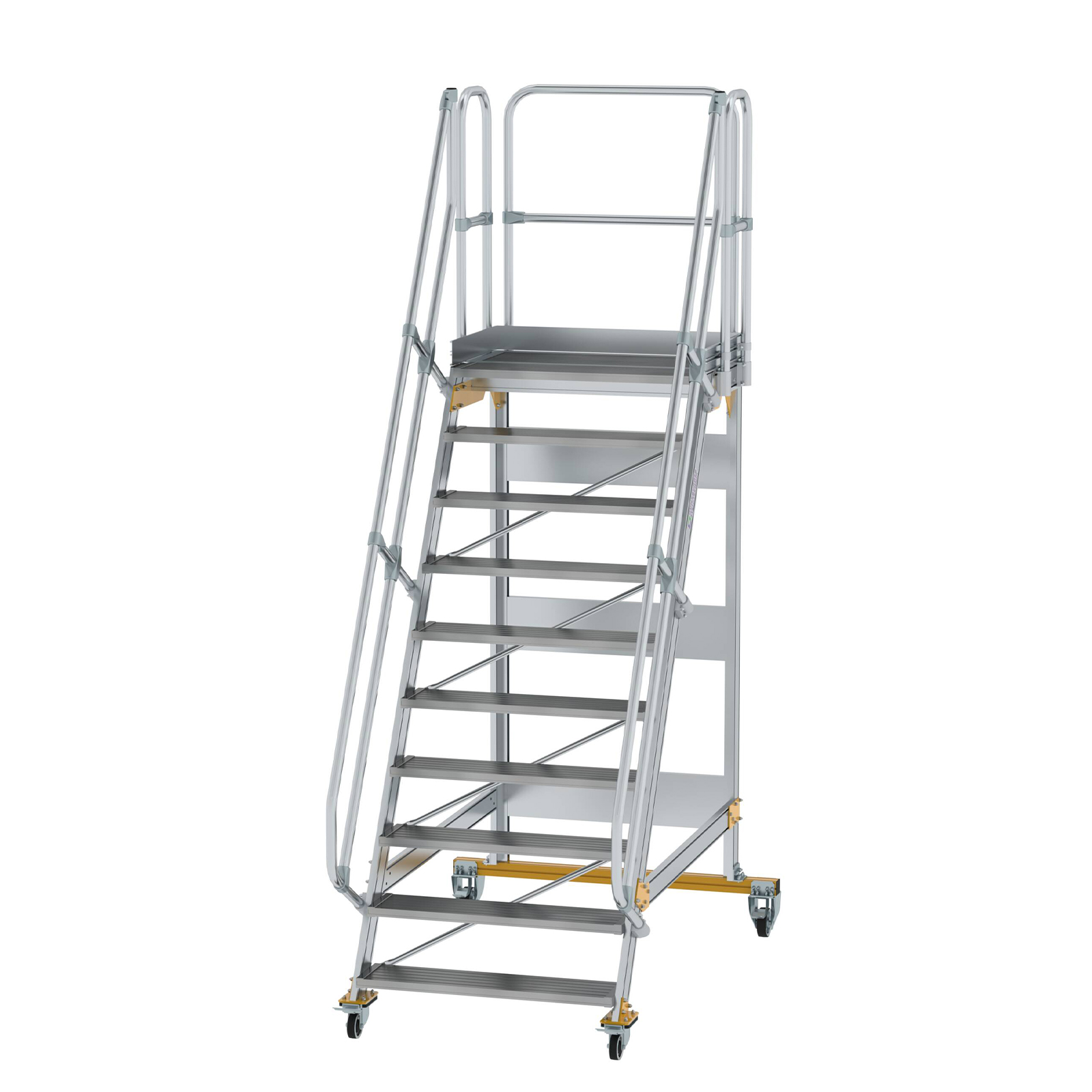 MUNK Plattformtreppe fahrbar 60° Stufenbreite 1000mm 10 Stufen