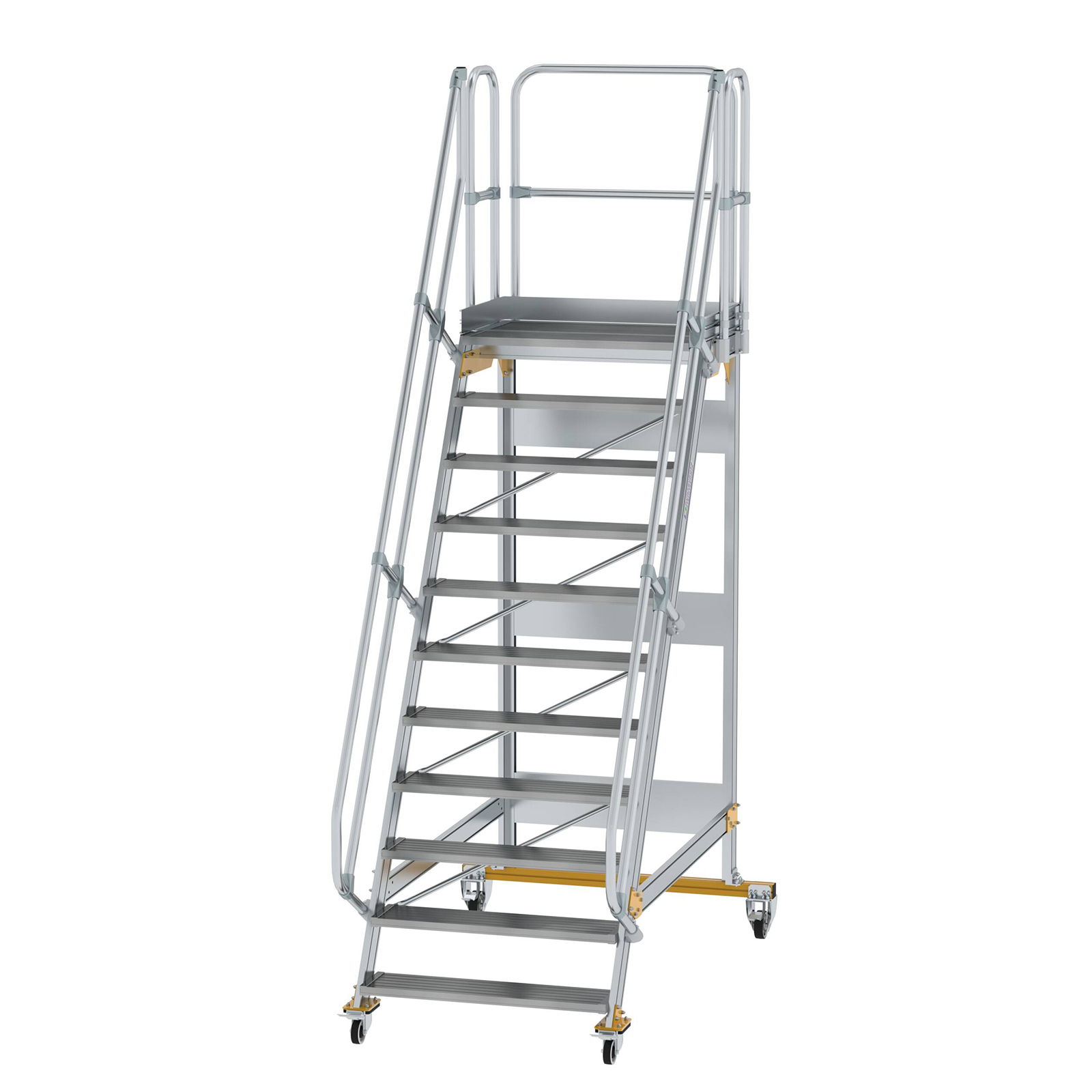 MUNK Plattformtreppe fahrbar 60° Stufenbreite 1000mm 11 Stufen