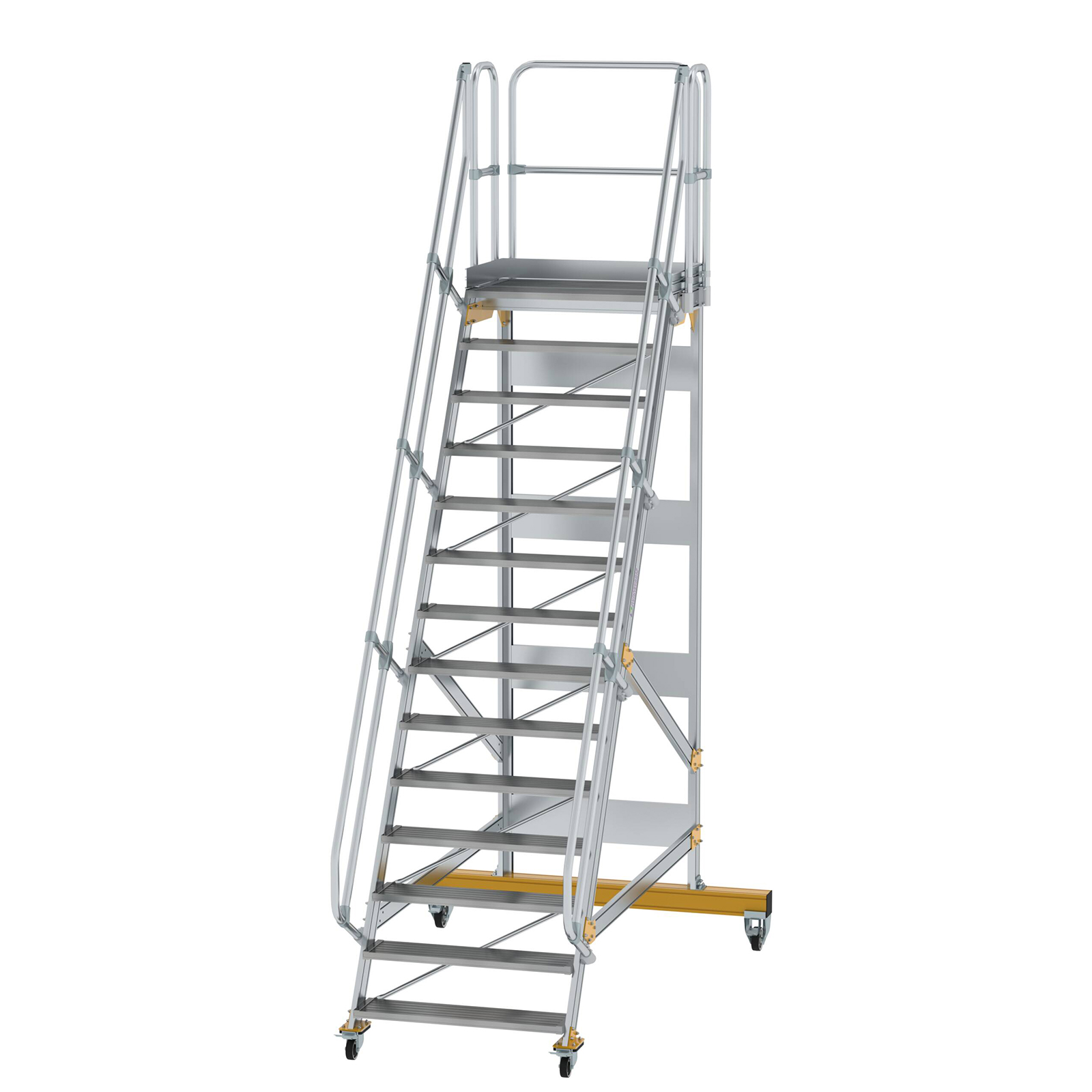 MUNK Plattformtreppe fahrbar 60° Stufenbreite 1000mm 14 Stufen