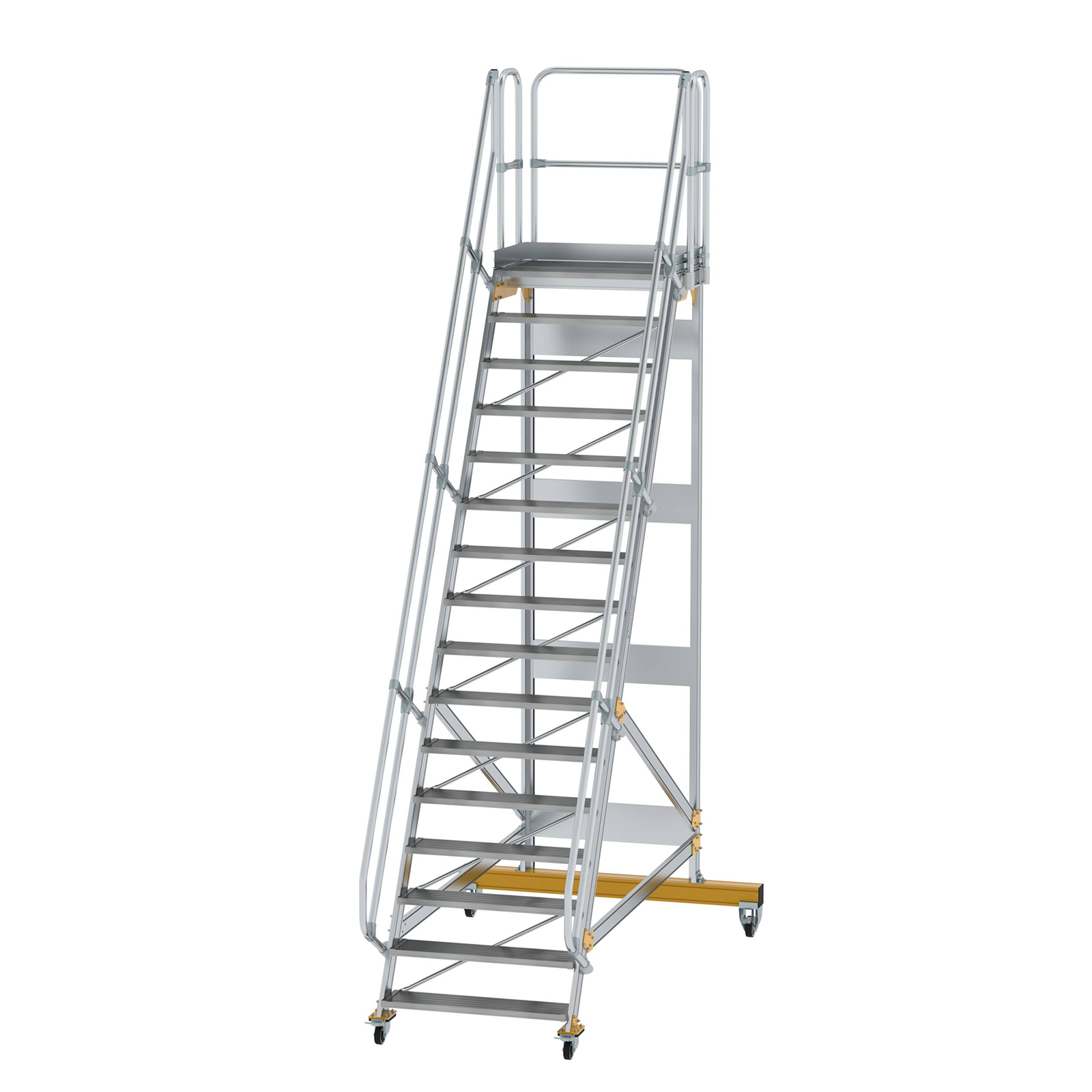 MUNK Plattformtreppe fahrbar 60° Stufenbreite 1000mm 16 Stufen