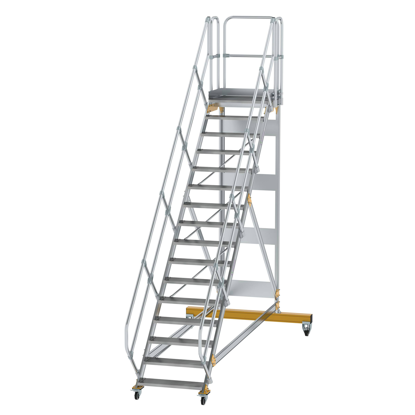 MUNK Plattformtreppe fahrbar 45° Stufenbreite 800mm 16 Stufen