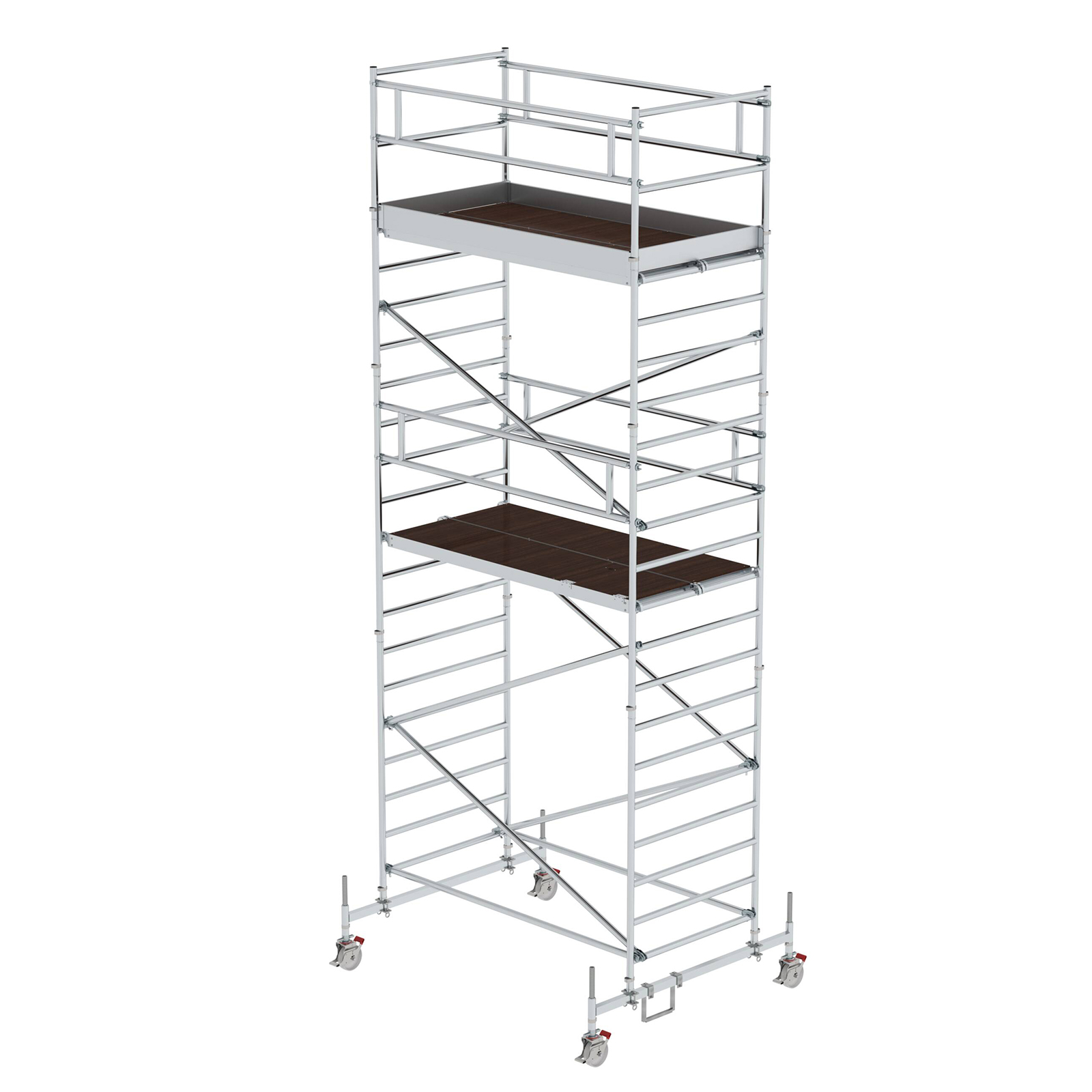 MUNK Rollgerüst mit Doppelplattform 1,35x2,45m Plattform, 7,35m AH