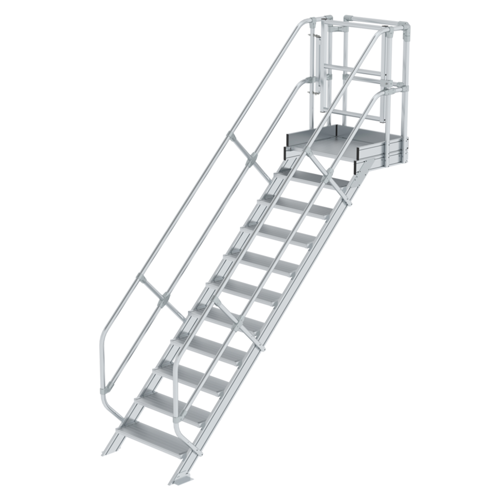 MUNK Treppen-Modul 2290mm Plattformoberkante Aluminium geriffelt 11 Stufen