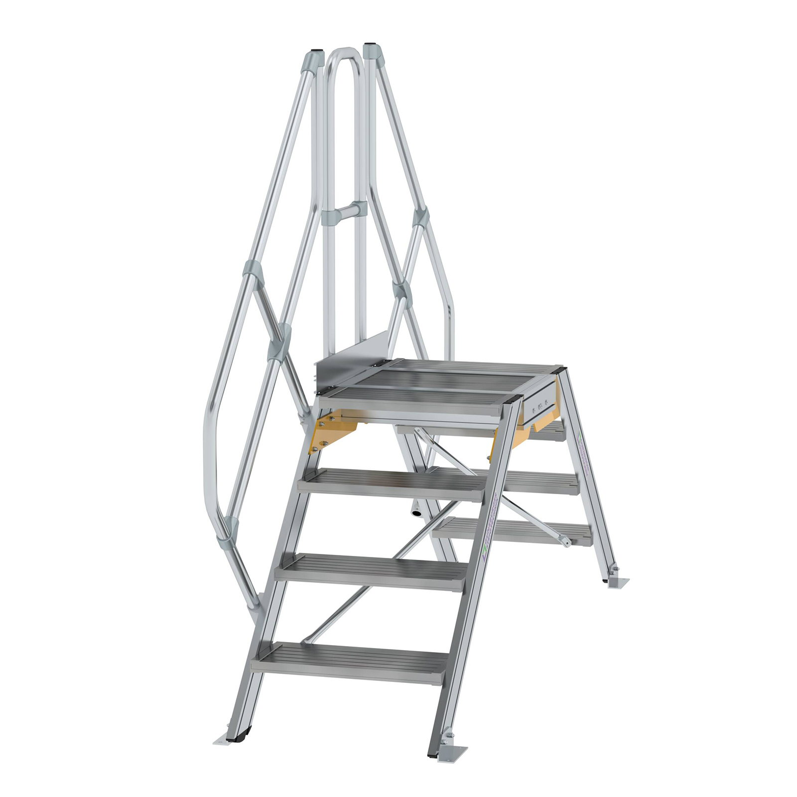 MUNK Überstieg 45° inkl. einen Handlauf, Stufenbreite 600mm, 2x4 Stufen