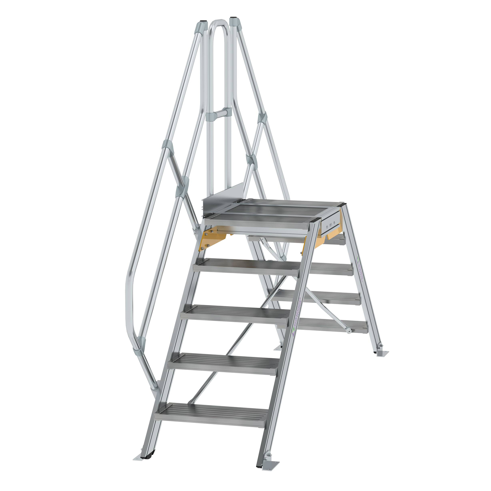 MUNK Überstieg 45° inkl. einen Handlauf, Stufenbreite 600mm, 2x5 Stufen