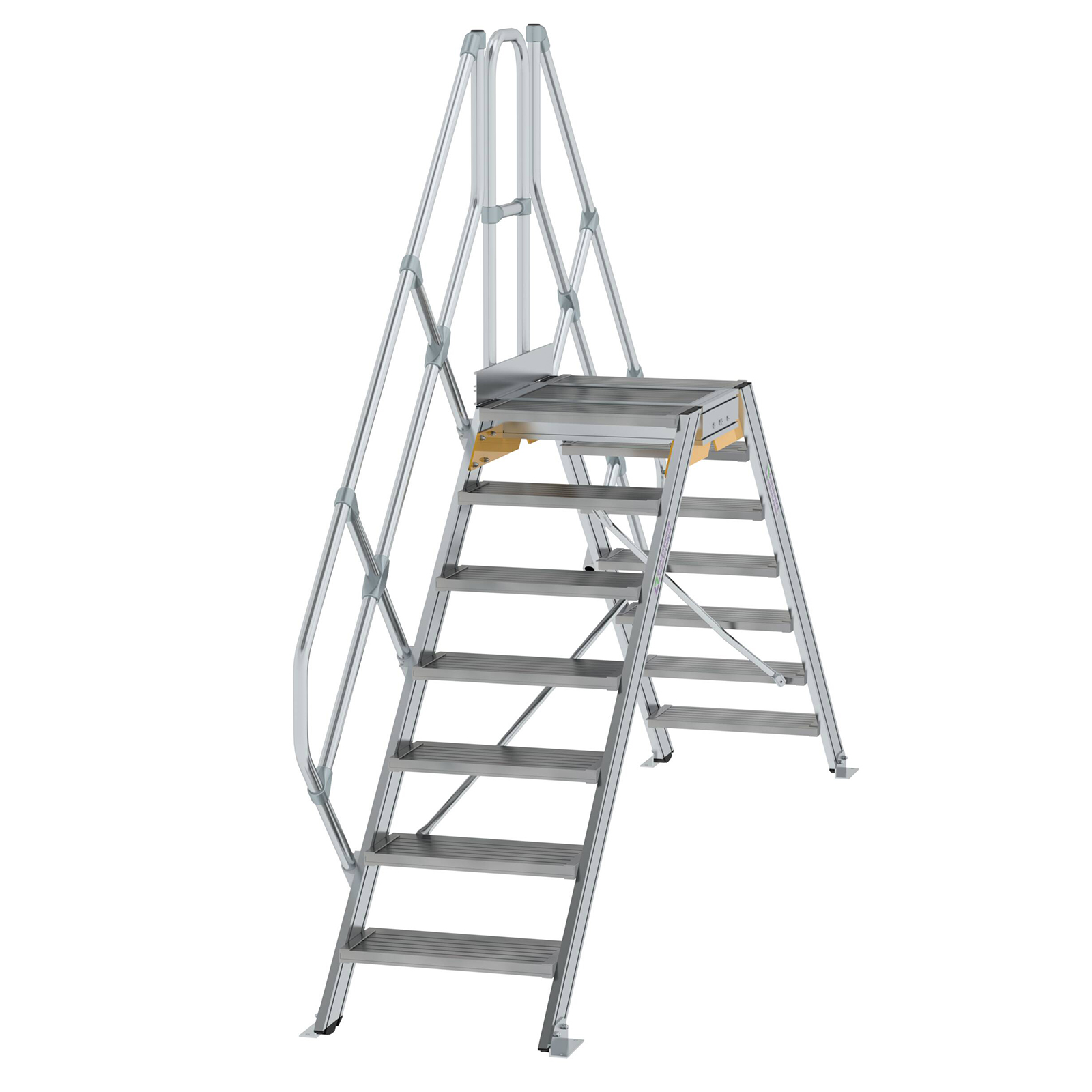 MUNK Überstieg 45° inkl. einen Handlauf, Stufenbreite 600mm, 2x7 Stufen