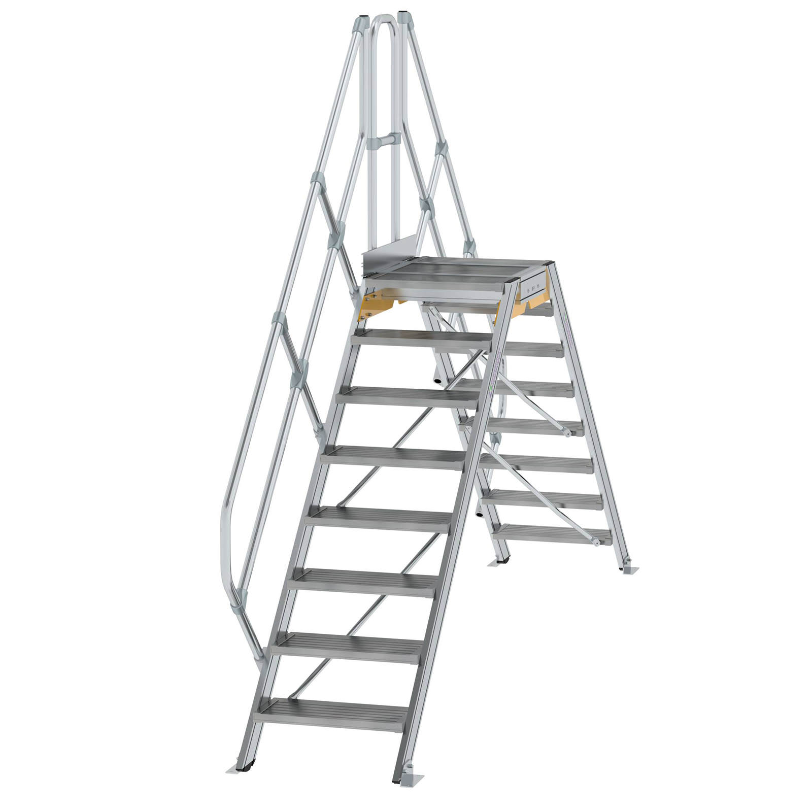 MUNK Überstieg 45° inkl. einen Handlauf, Stufenbreite 600mm, 2x8 Stufen