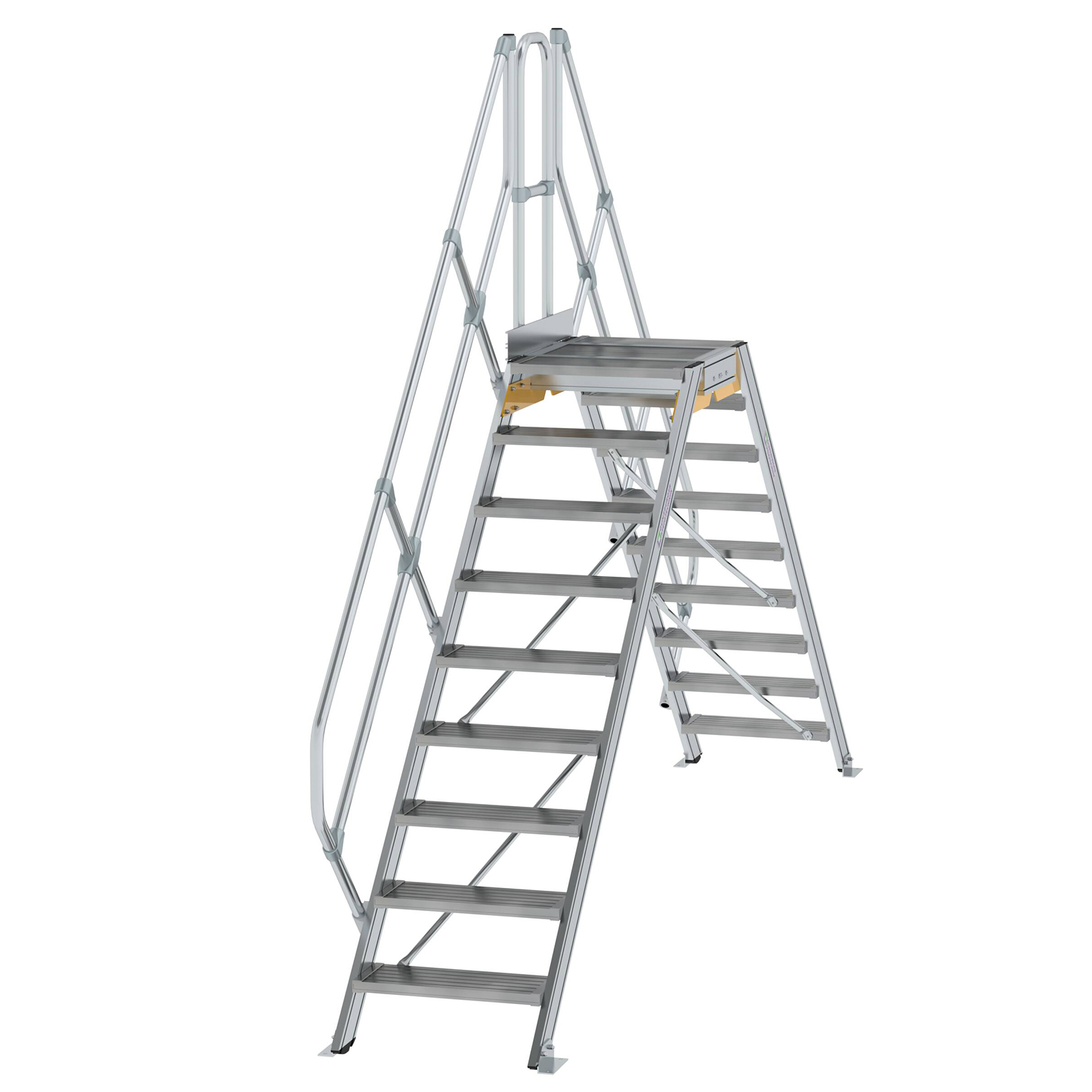 MUNK Überstieg 45° inkl. einen Handlauf, Stufenbreite 600mm, 2x9 Stufen