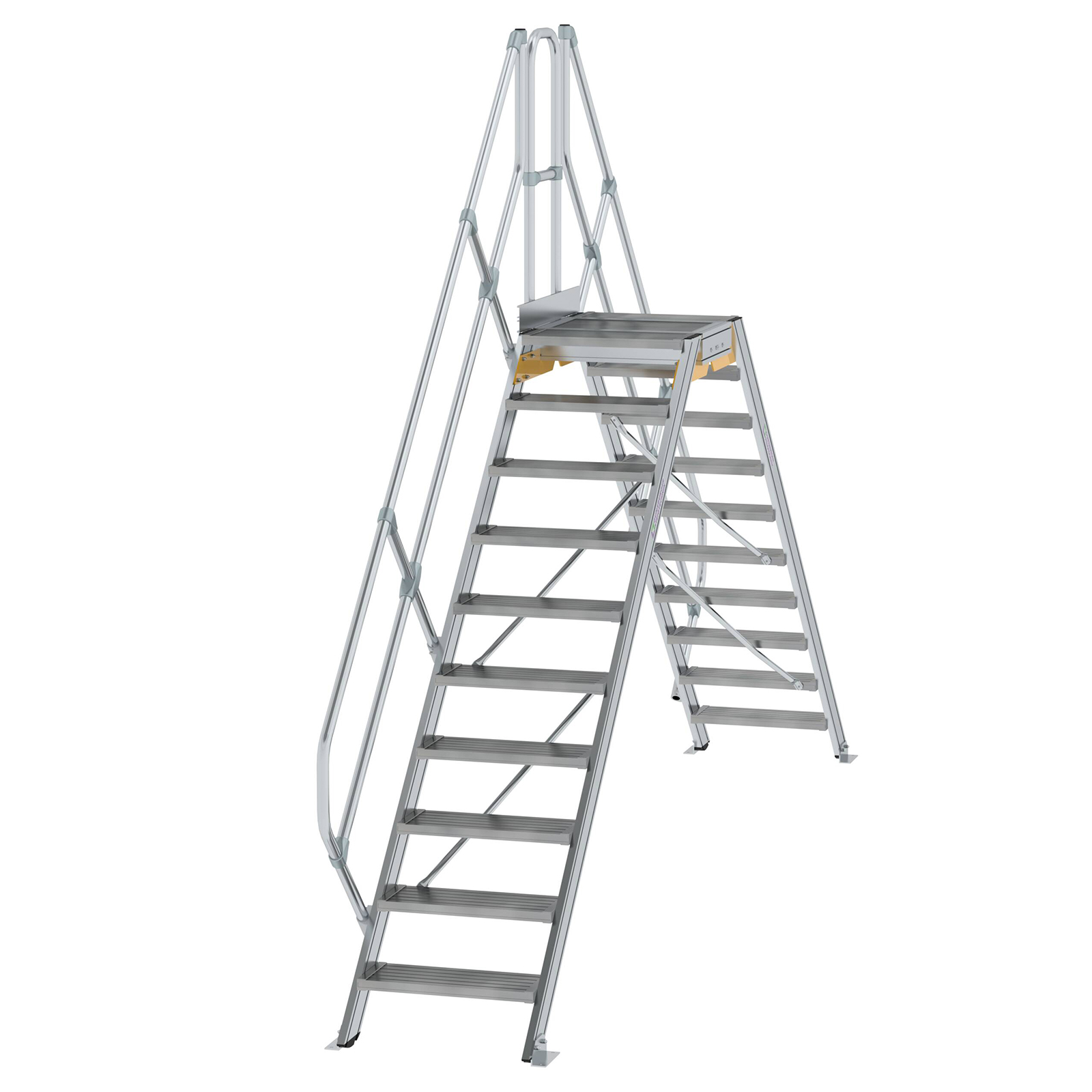 MUNK Überstieg 45° inkl. einen Handlauf, Stufenbreite 600mm, 2x10 Stufen