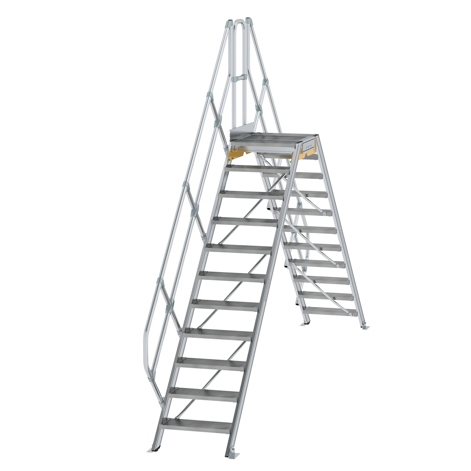 MUNK Überstieg 45° inkl. einen Handlauf, Stufenbreite 600mm, 2x11 Stufen