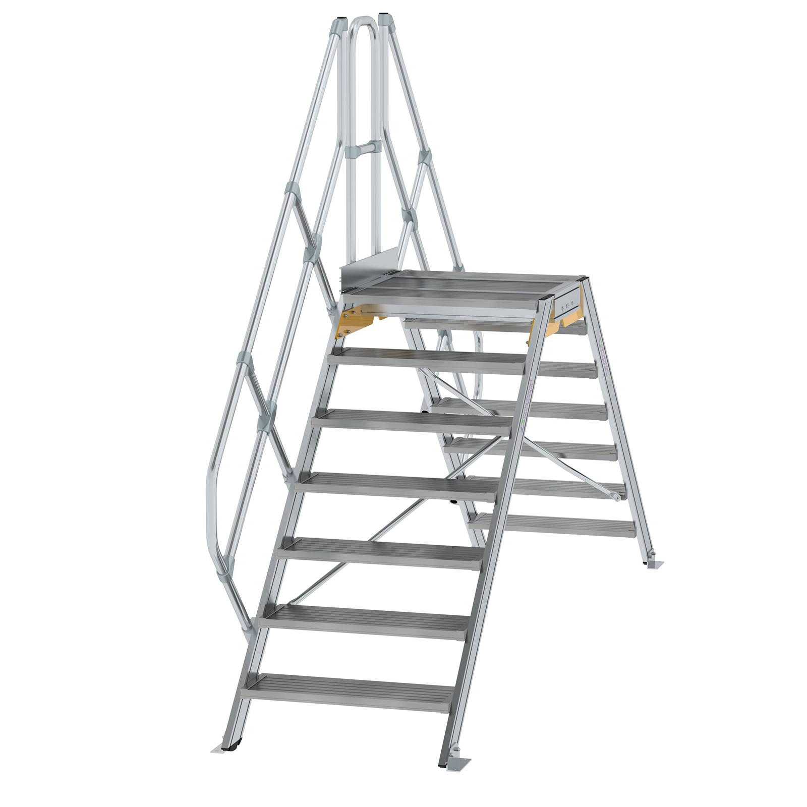 MUNK Überstieg 45° inkl. einen Handlauf, Stufenbreite 800mm, 2x7 Stufen