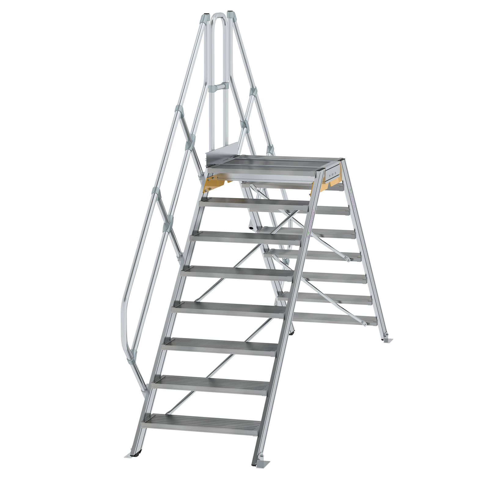 MUNK Überstieg 45° inkl. einen Handlauf, Stufenbreite 800mm, 2x8 Stufen