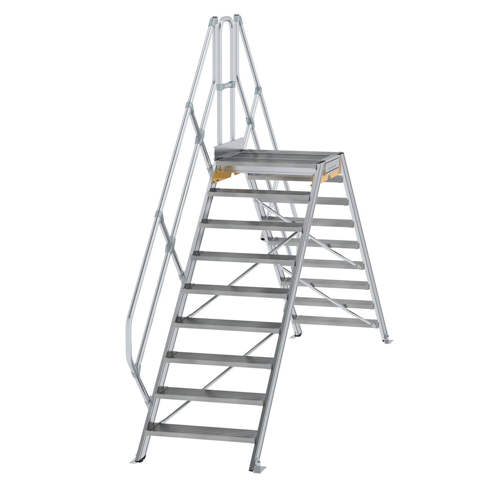 MUNK Überstieg 45° inkl. einen Handlauf, Stufenbreite 800mm, 2x9 Stufen