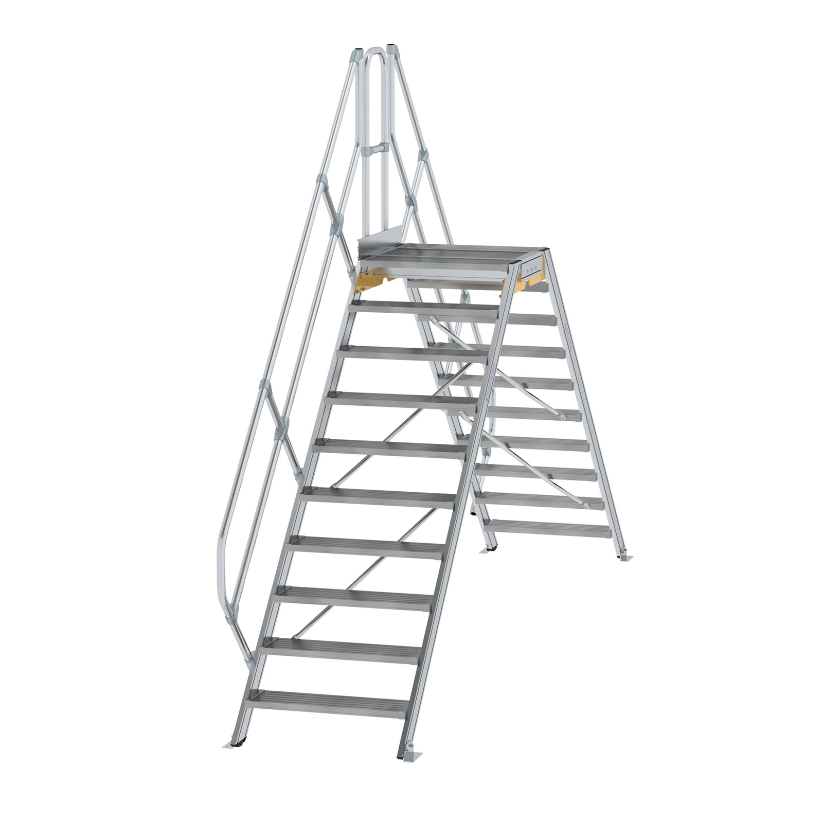 MUNK Überstieg 45° inkl. einen Handlauf, Stufenbreite 800mm, 2x10 Stufen