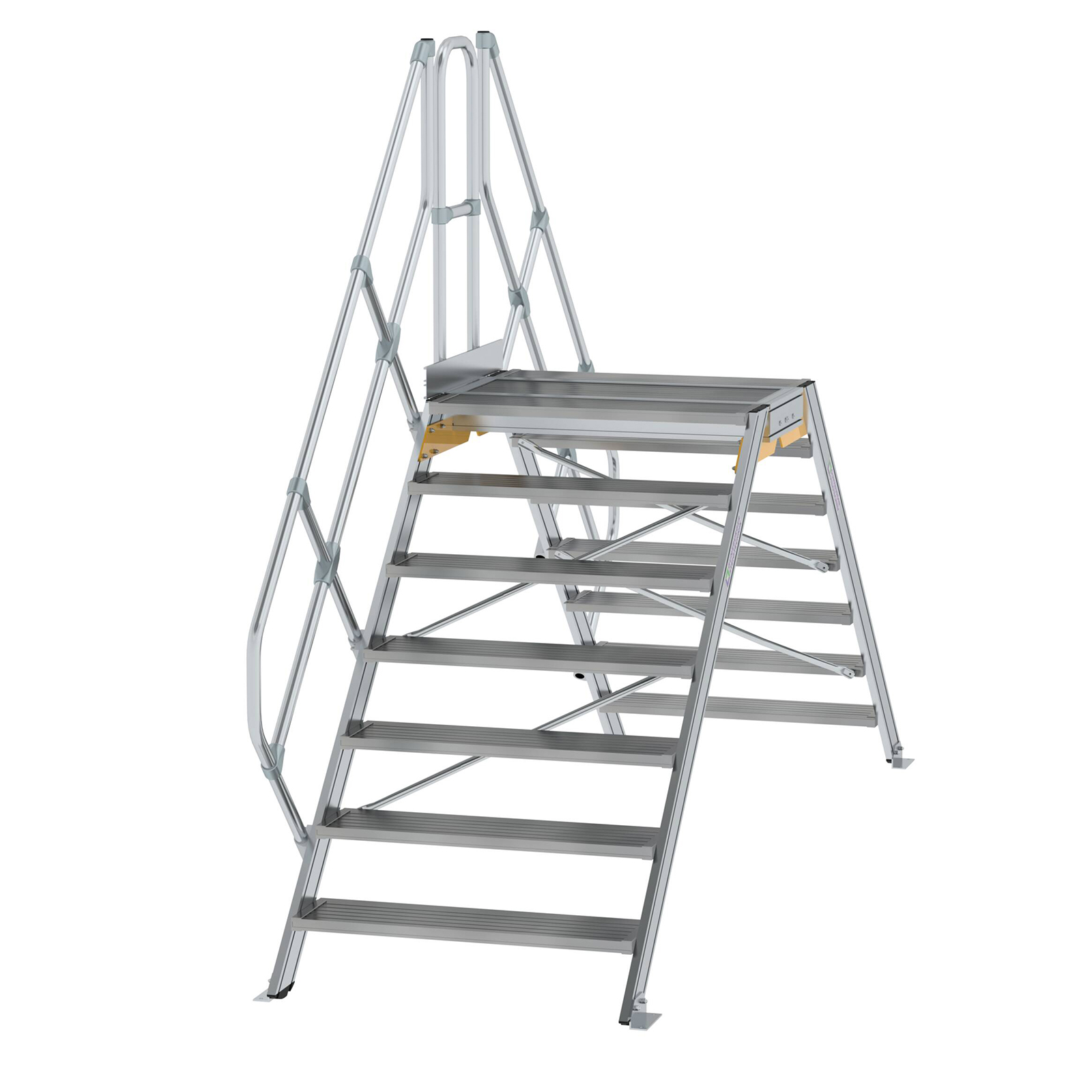 MUNK Überstieg 45° inkl. einen Handlauf, Stufenbreite 1000mm, 2x7 Stufen