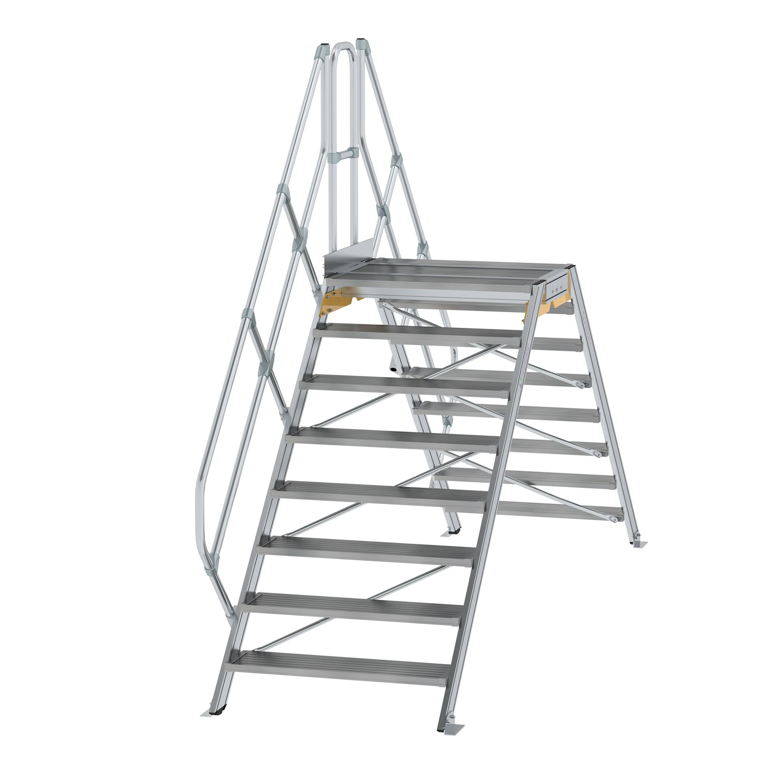 MUNK Überstieg 45° inkl. einen Handlauf, Stufenbreite 1000mm, 2x8 Stufen