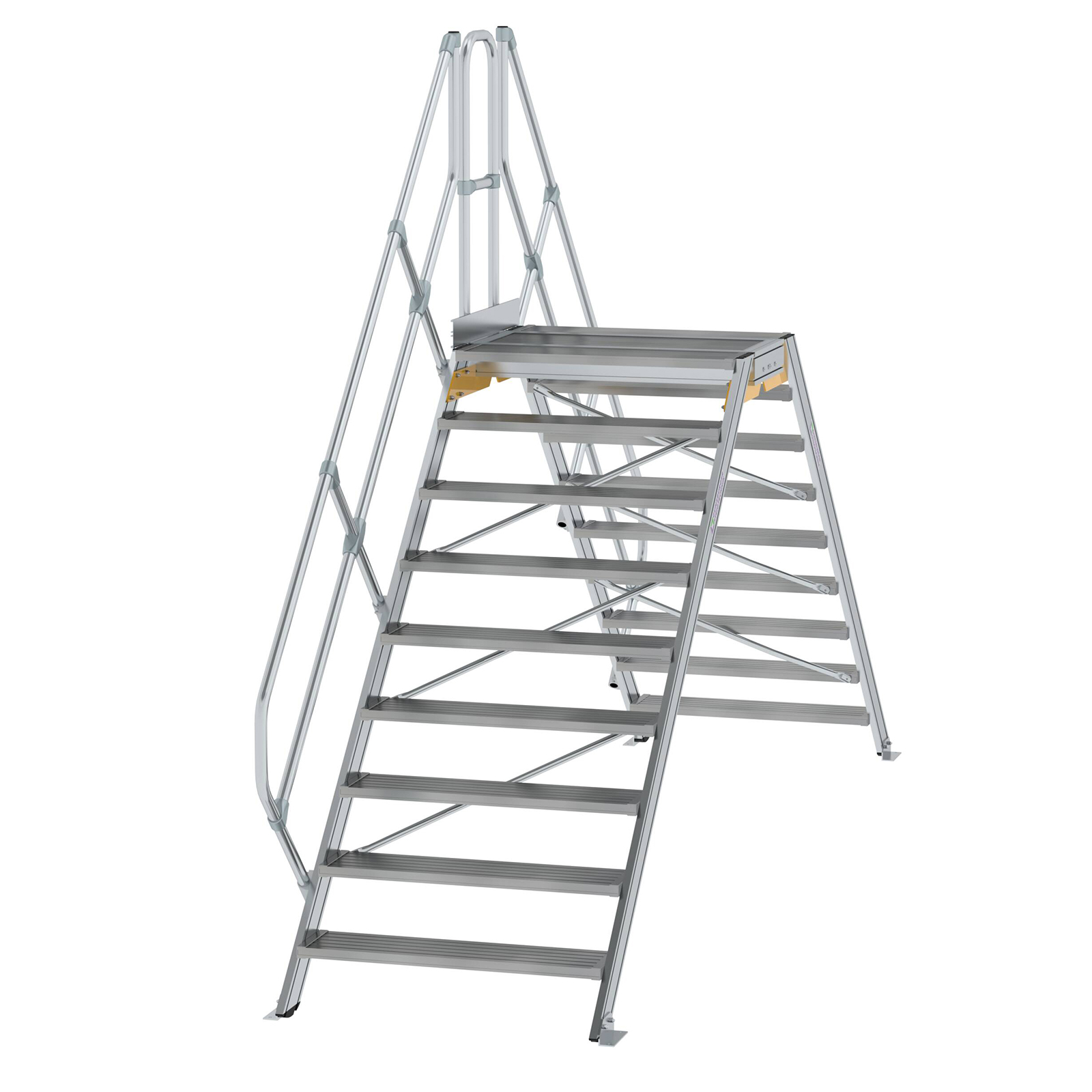 MUNK Überstieg 45° inkl. einen Handlauf, Stufenbreite 1000mm, 2x9 Stufen
