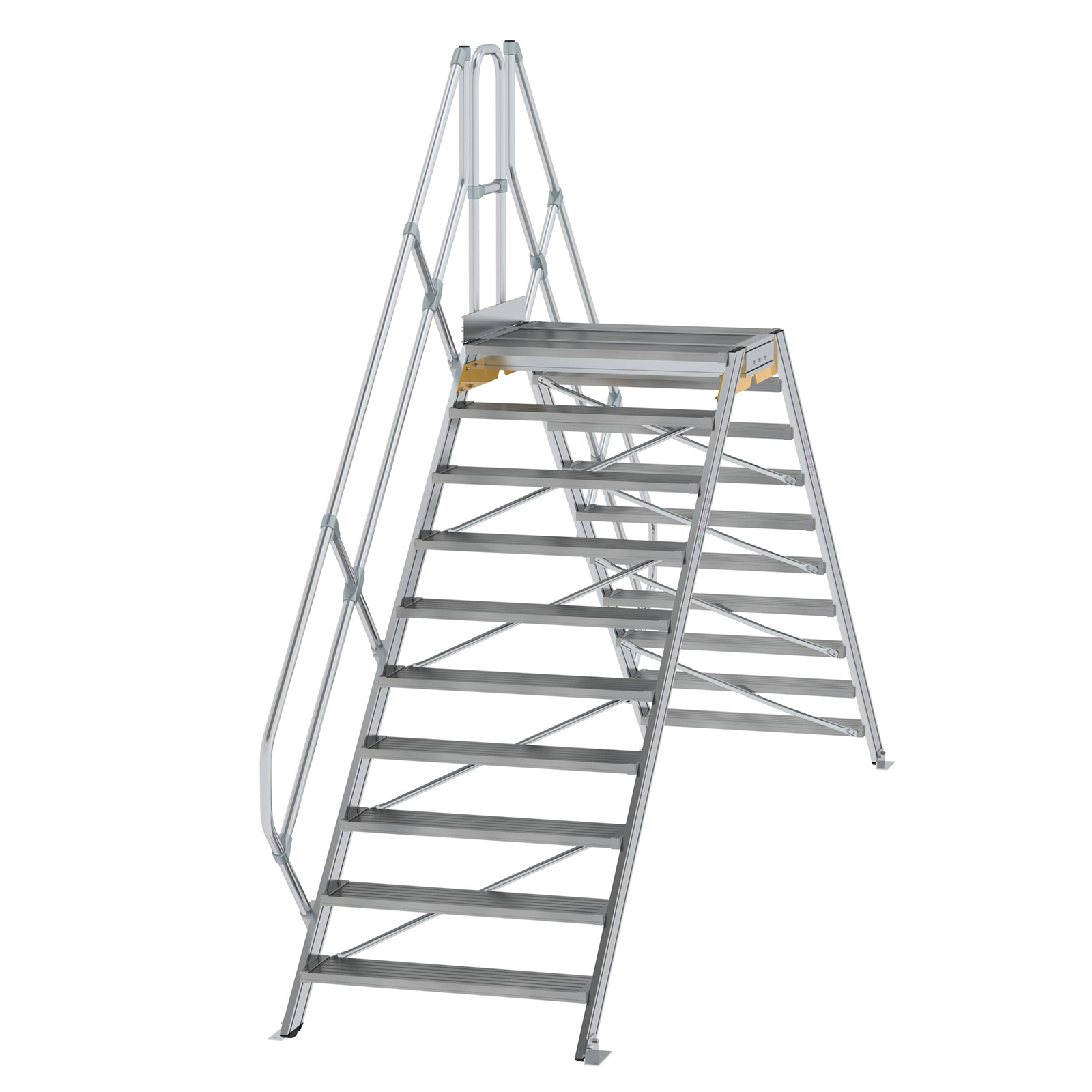 MUNK Überstieg 45° inkl. einen Handlauf, Stufenbreite 1000mm, 2x10 Stufen