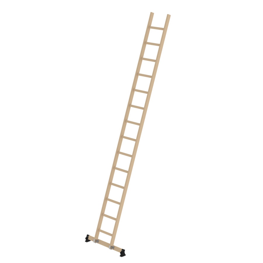 MUNK Holz-Anlegeleiter mit nivello-Traverse 14 Sprossen